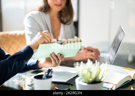 Teamwork Business Meeting. Learning Programming Stock Photo