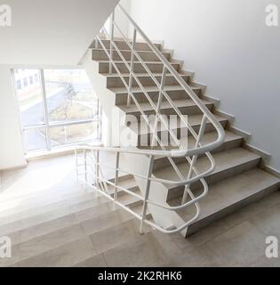 staircase - emergency exit in hotel, close-up staircase, interior staircases, interior staircases hotel, Staircase in modern house, staircase in modern building Stock Photo