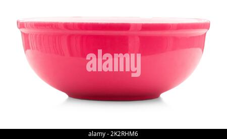 Red empty plate. Isolated on white background Stock Photo