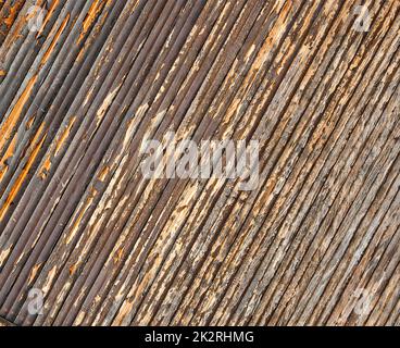 old texture painted wooden boards. Selective focus Stock Photo