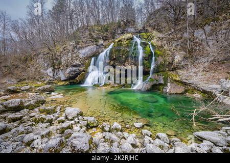 Waterfall Virje (Slap Virje), Triglavski national park, Slovenia Stock Photo