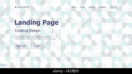 Home page landing white gray web landing page template digital website landing page design concept - Vector Stock Photo