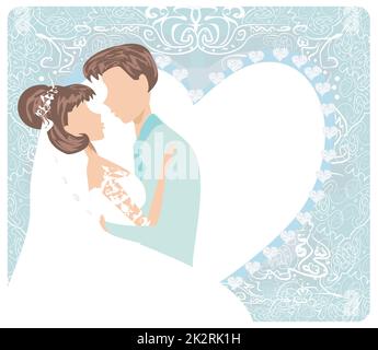 wedding couple - Stylish invitation card Stock Photo