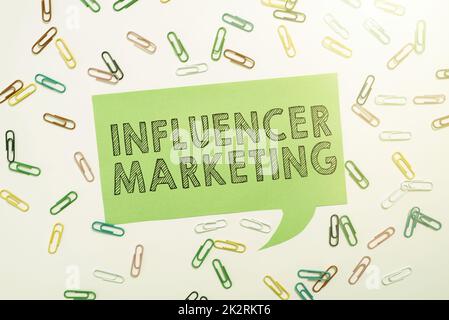 Writing displaying text Influencer Marketing. Word Written on Endorser who Influence Potential Target Customers Stock Photo