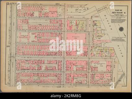 Cartographic, Maps. 1925. Lionel Pincus and Princess Firyal Map Division. Real property , New York (State) , New York, Manhattan (New York, N.Y.) Plate 152, Part of Section 6: Bounded by W. 139th Street, E. 139th Street, Harlem River, Madison Avenue, E. 135th Street, Park Avenue, E. 133rd Street, W. 133rd Street and Lenox Avenue Stock Photo