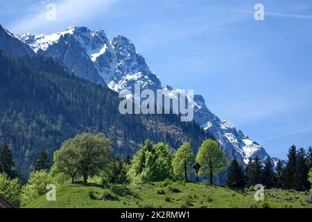 Germany, Bavaria, Upper Bavaria, Landkreis Garmisch-Partenkirchen,  Wetterstein mountains, Zugspitze mountain Stock Photo