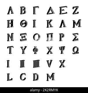 Greek Alphabet In 3D Stock Photo