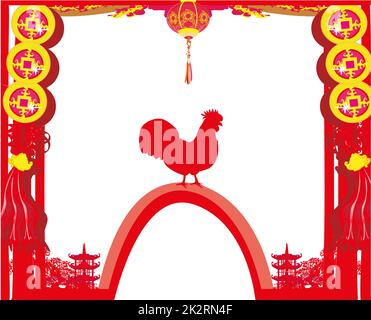 Year of rooster design for Chinese New Year Stock Photo
