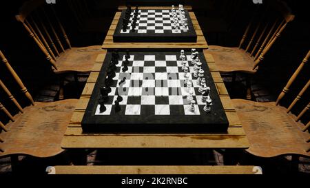 Enjoy In Chess Board Stock Photo