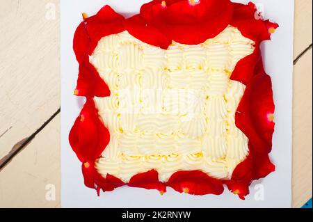 whipped cream mango cake Stock Photo