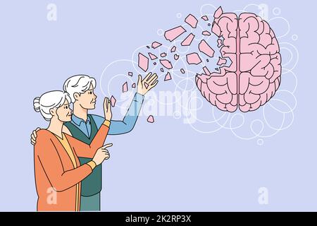 Elderly people suffer from memory loss Stock Photo