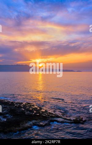 Sea sunset with dramatic sky Stock Photo
