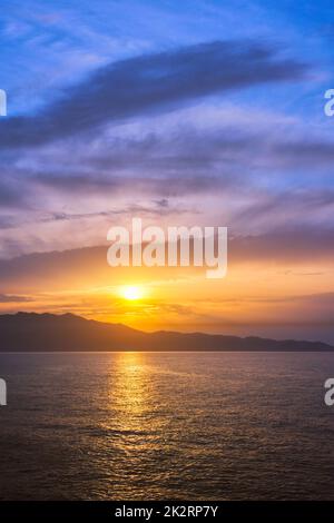 Sea sunset with dramatic sky Stock Photo