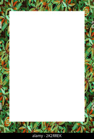 White Frame with Decorated Borders Stock Photo