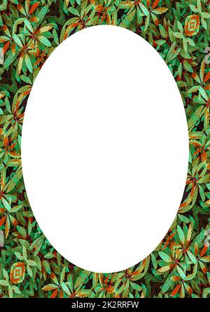 Circle Frame Background with Decorated Borders Stock Photo