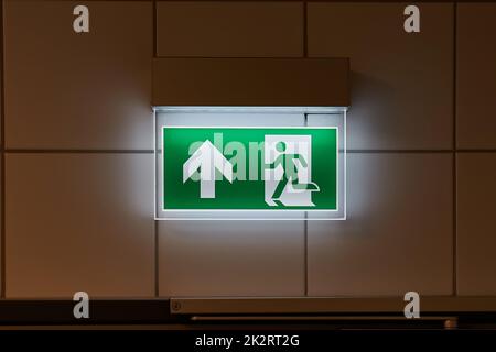 Emergency Exit Sign Stock Photo