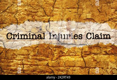 Criminal injuries claim Stock Photo