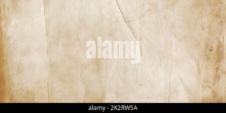 Old brown crumpled paper texture background Stock Photo
