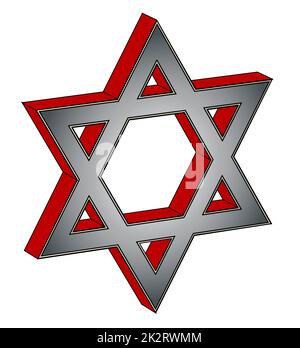 Star of David In 3D Stock Photo