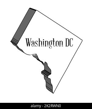 Washington DC 3D Map Stock Photo