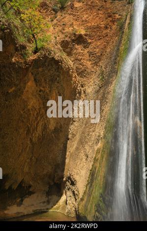 View of the Tanur waterfall, in the Ayun Stream Nature Reserve, Upper Galilee, Northern Israel Stock Photo