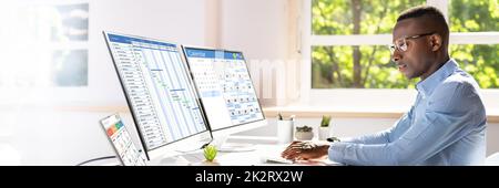 Gantt Chart Calendar Schedule Stock Photo