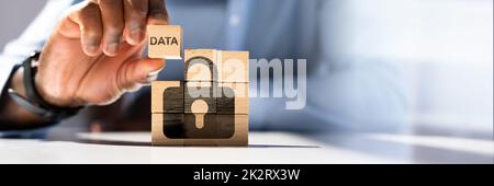 Person Holding Data Block Stock Photo