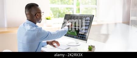 Businessman analyzing data Stock Photo