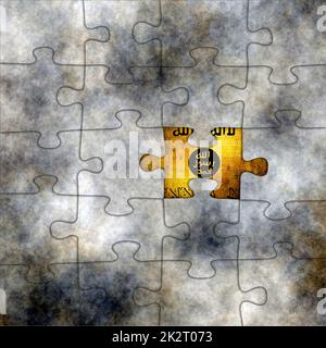 Islamic state puzzle Stock Photo