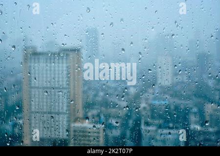 Rain drops on window Stock Photo