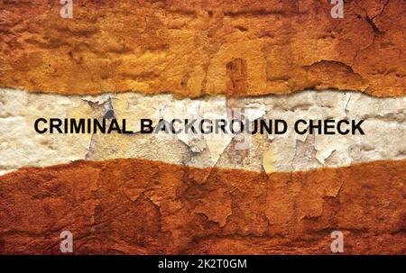 Criminal background check Stock Photo