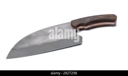 Large meat and fish knife with wooden handle Stock Photo