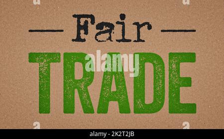 Fair Trade written on a retro paper background Stock Photo