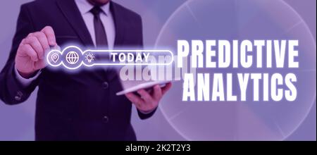 Conceptual caption Predictive Analytics. Business approach Optimize Collection Achieve CRM Identify Customer Stock Photo