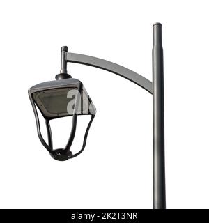 Closeup of modern LED street lantern on white background Stock Photo