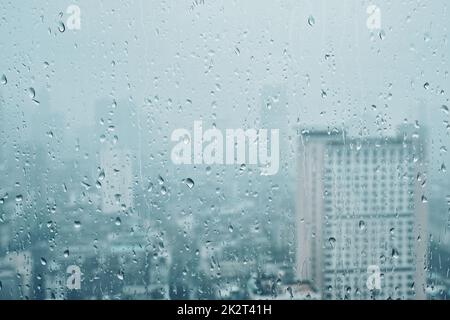 Rain drops on window Stock Photo