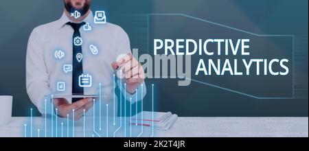 Conceptual caption Predictive Analytics. Business approach Optimize Collection Achieve CRM Identify Customer Stock Photo