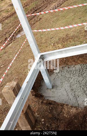 Groundwork with cement Stock Photo