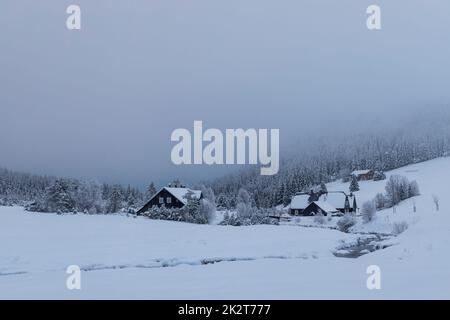 Jizerka settlemen, parts village Korenov, Liberec region, Northern Bohemia, Czech Republic Stock Photo