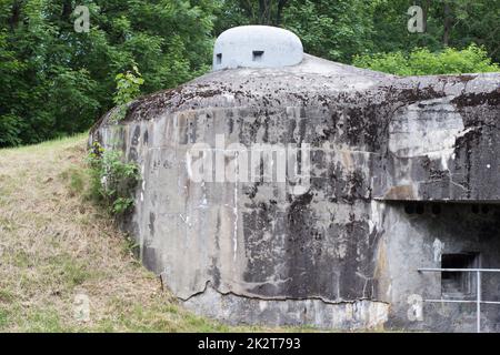 Reinforced concrete bunker from world war II Stock Photo