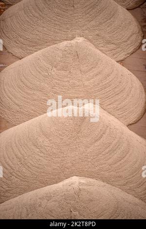 vessel transporting gravel sand on a river Stock Photo