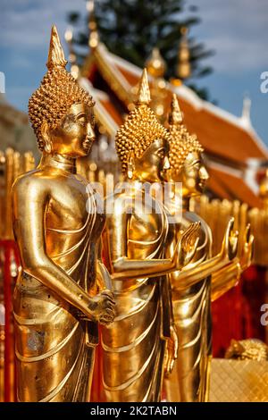 Gold Buddha statues in Wat Phra That Doi Suthep Stock Photo - Alamy