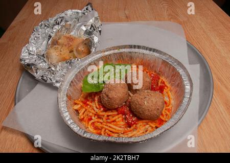 Spaghetti and Meatballs Stock Photo