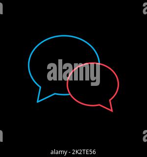 Chat speech vector icon isolated on the black Stock Photo