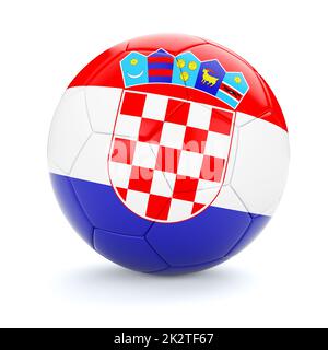 Soccer football ball with Croatia flag Stock Photo