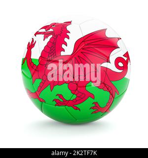 Soccer football ball with Wales flag Stock Photo