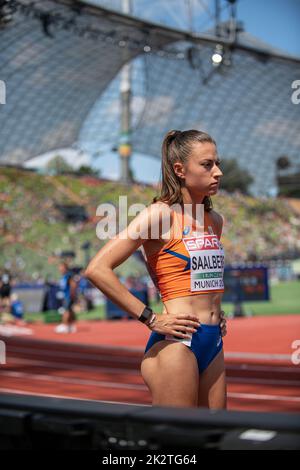 Eveline Saalberg participating in the 400 meters of the European Athletics Championships in Munich 2022. Stock Photo