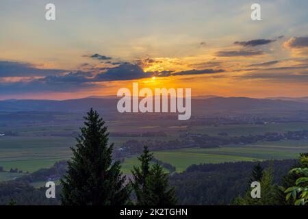 Broumov basin, Eastern Bohemia, Czech Republic Stock Photo