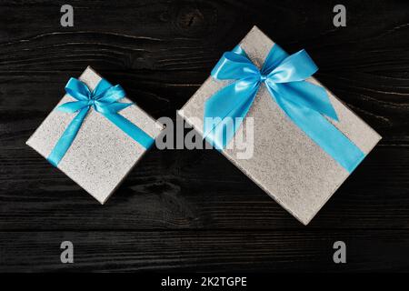 Gift box with red ribbon Stock Photo
