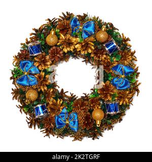 Christmas wreath top view Stock Photo
